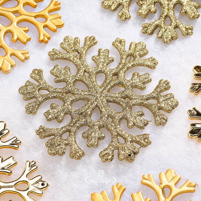 Елочная игрушка Снежинка Flanessa 11 см золотая, 6 шт Winter Deco