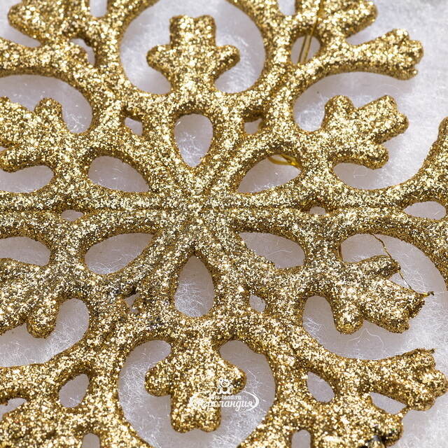 Елочная игрушка Снежинка Flanessa 11 см золотая, 6 шт Winter Deco