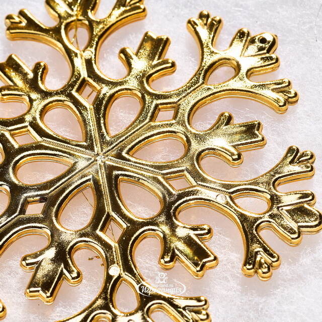 Елочная игрушка Снежинка Flanessa 11 см золотая, 6 шт Winter Deco