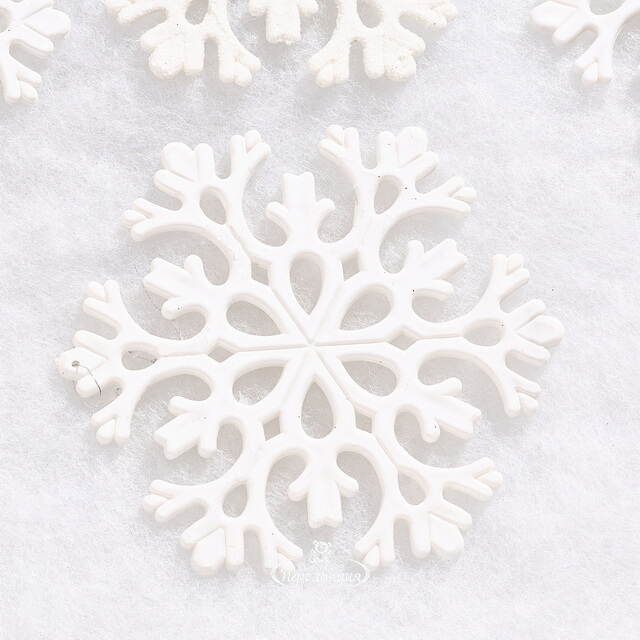 Елочная игрушка Снежинка Flanessa 11 см белая, 6 шт Winter Deco