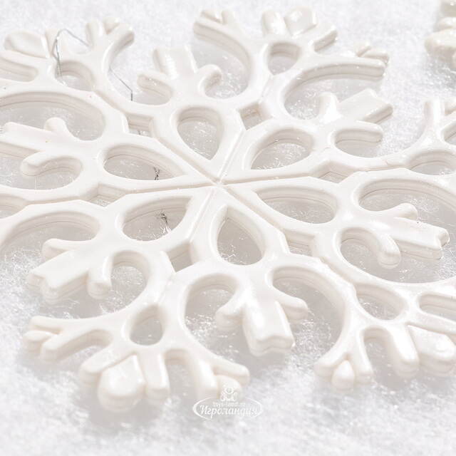 Елочная игрушка Снежинка Flanessa 11 см белая, 6 шт Winter Deco