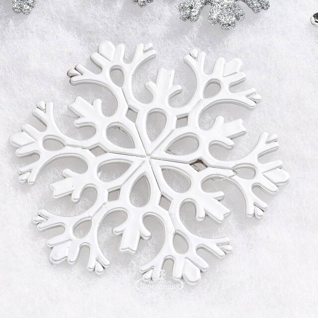 Елочная игрушка Снежинка Flanessa 11 см серебряная, 6 шт Winter Deco