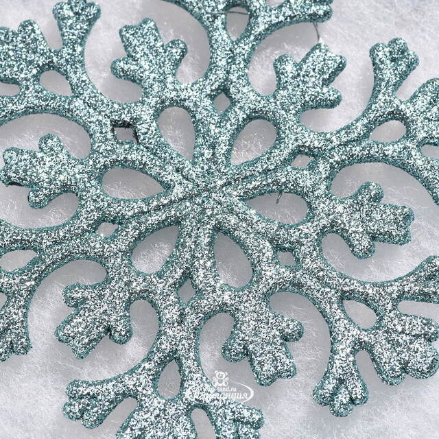 Елочная игрушка Снежинка Flanessa 11 см голубая, 6 шт Winter Deco