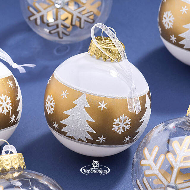 Елочные ПЭТ шары Eterna: Winterglow Sonata 8 см, 6 шт Winter Deco