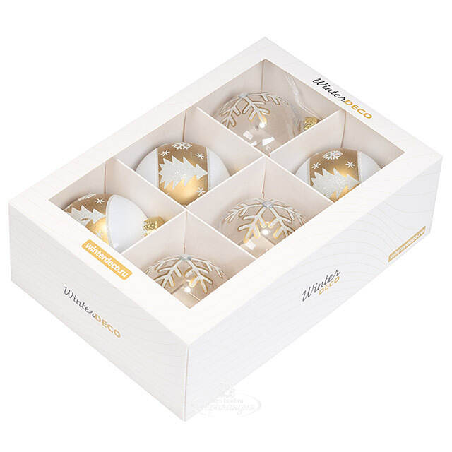 Елочные ПЭТ шары Eterna: Winterglow Sonata 8 см, 6 шт Winter Deco