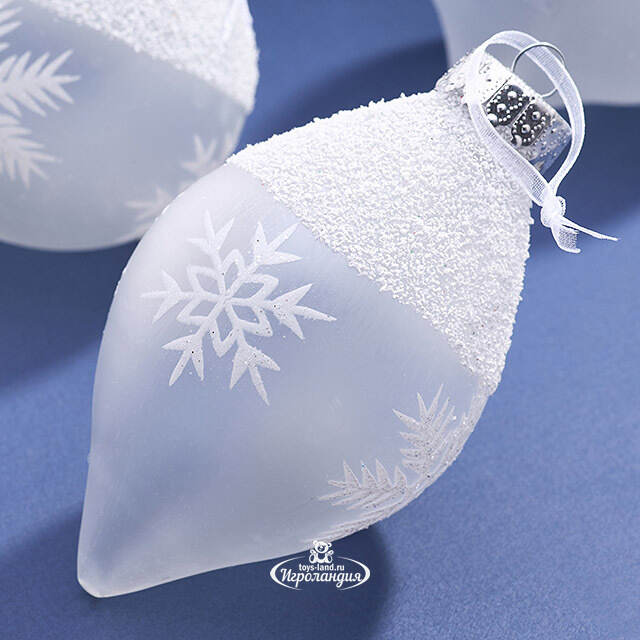 Елочные ПЭТ шары Eterna: Dance of Snow Charms 8 см, 6 шт Winter Deco