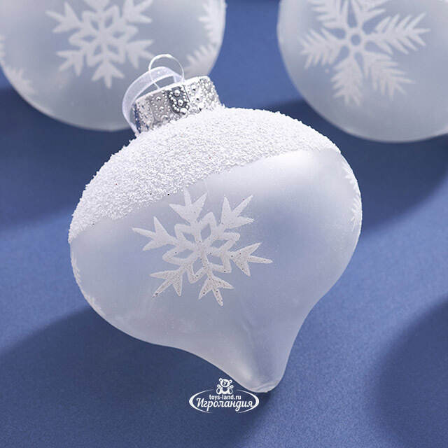 Елочные ПЭТ шары Eterna: Dance of Snow Charms 8 см, 6 шт Winter Deco