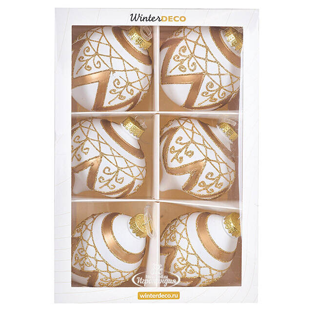 Елочные ПЭТ шары Eterna: Crown of Aetheria 10 см, 6 шт Winter Deco