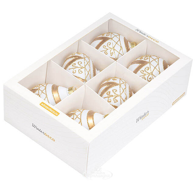 Елочные ПЭТ шары Eterna: Crown of Aetheria 10 см, 6 шт Winter Deco