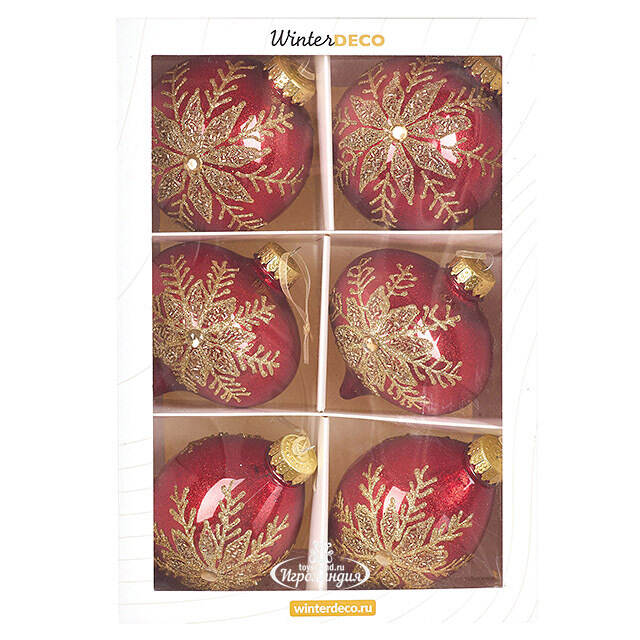 Елочные ПЭТ шары - Серрес Ликсури 10 см, 6 шт Winter Deco