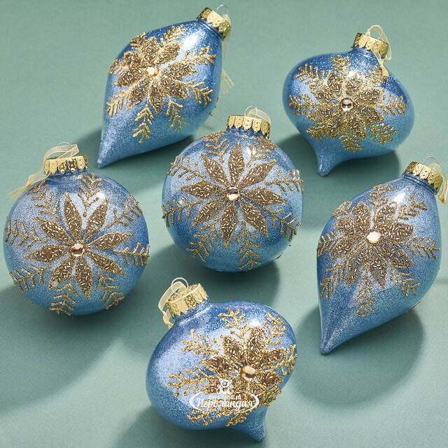 Елочные ПЭТ шары Eterna: Zaffre Snowlace 10 см, 6 шт Winter Deco