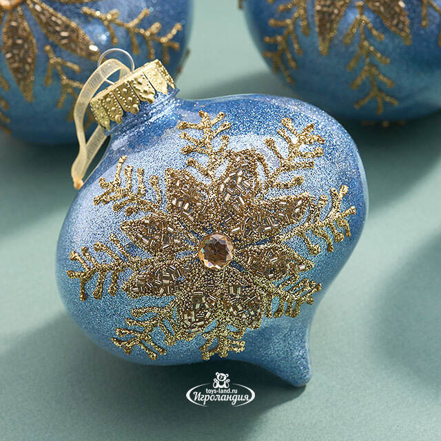 Елочные ПЭТ шары Eterna: Zaffre Snowlace 10 см, 6 шт Winter Deco