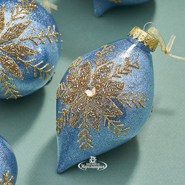 Елочные ПЭТ шары Eterna: Zaffre Snowlace 10 см, 6 шт Winter Deco