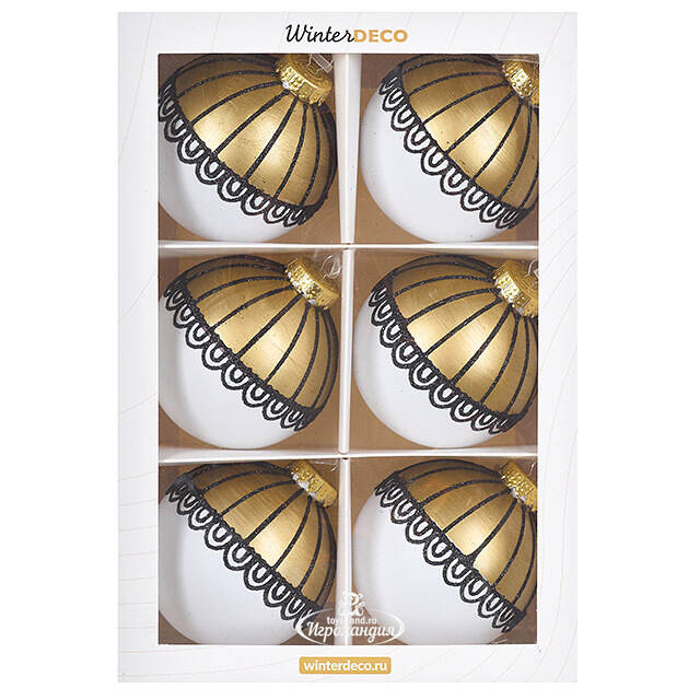 Елочные ПЭТ шары Eterna: Auroras Embrace 10 см, 6 шт Winter Deco