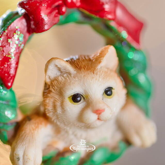 Елочная игрушка Кот Джерри на венке 9 см Winter Deco
