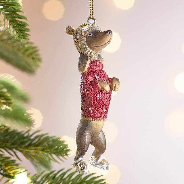 Елочная игрушка Такса Ларри 10 см Winter Deco