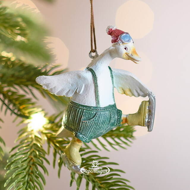 Елочная игрушка Гусь Инди на коньках 9 см Winter Deco