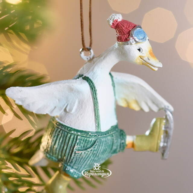 Елочная игрушка Гусь Инди на коньках 9 см Winter Deco