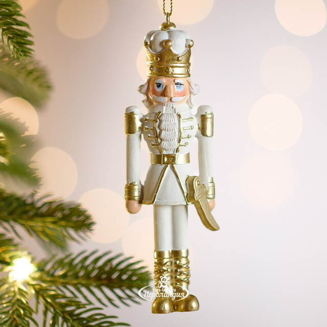 Елочная игрушка Щелкунчик из Страны Сладостей 13 см, белый Winter Deco