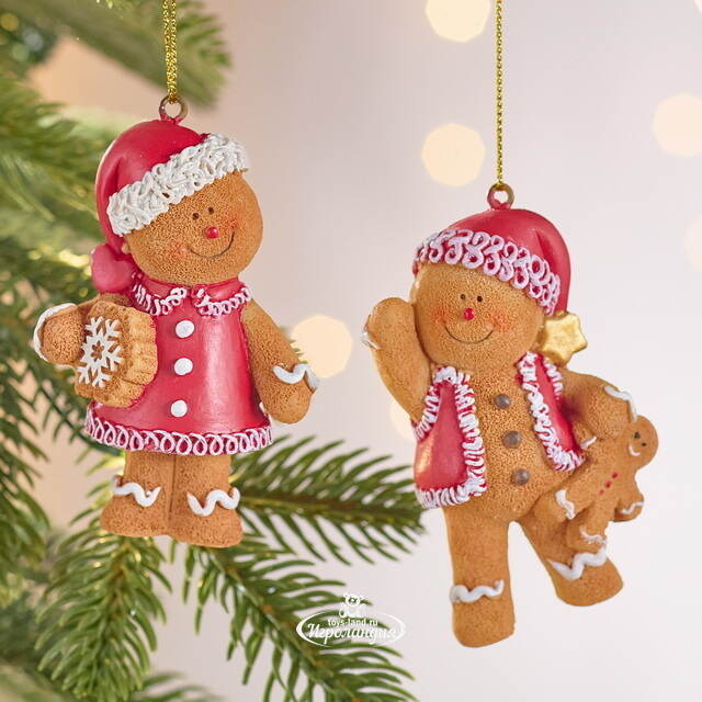 Набор елочных игрушек Пряничные Человечки - Мэтью и Лэсси 9 см, 2 шт  Winter Deco