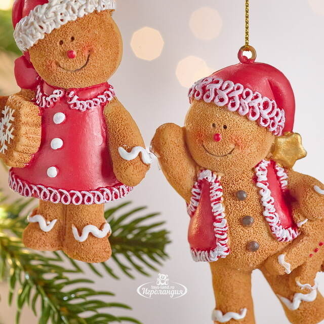 Набор елочных игрушек Пряничные Человечки - Мэтью и Лэсси 9 см, 2 шт  Winter Deco