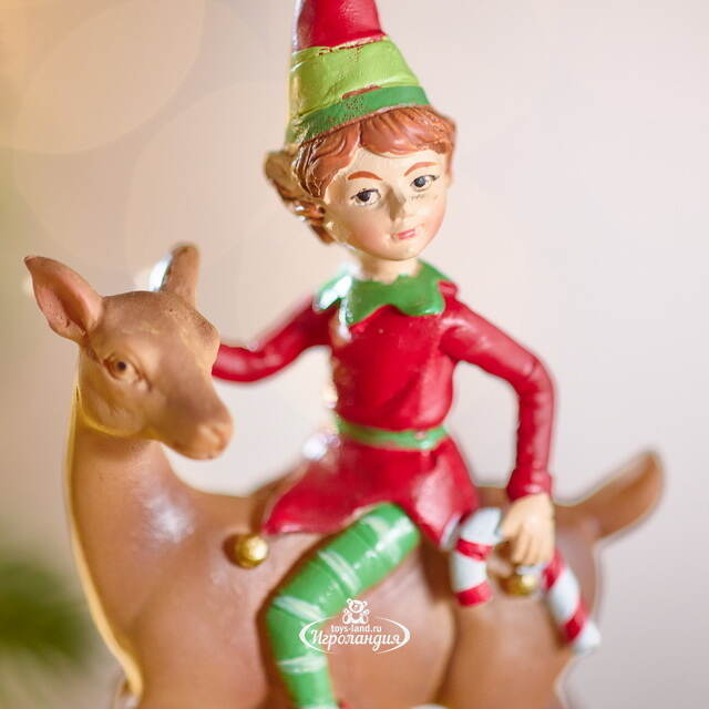 Елочная игрушка Эльф Мерфи на олене - Barad Nimras 11 см Winter Deco