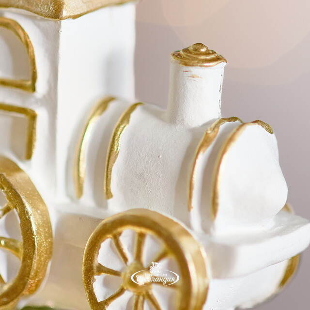 Елочная игрушка Паровозик - Children's World 7 см белый Winter Deco