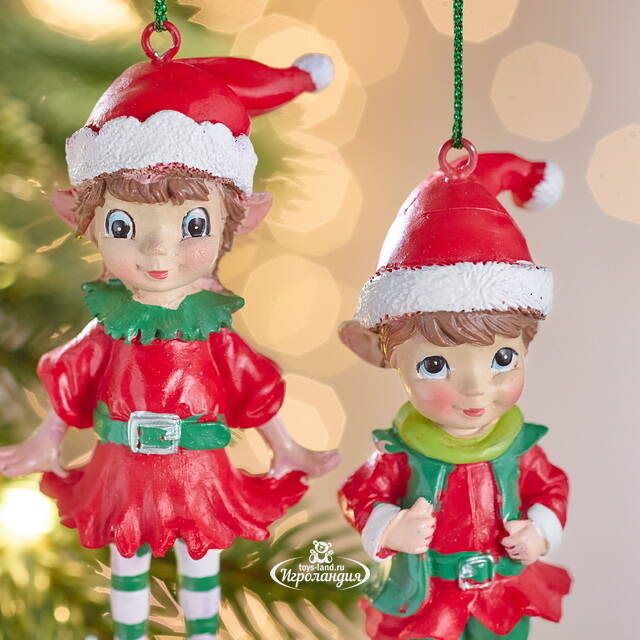 Набор елочных игрушек Эльфы: Данте и Ванда 10 см, 2 шт Winter Deco