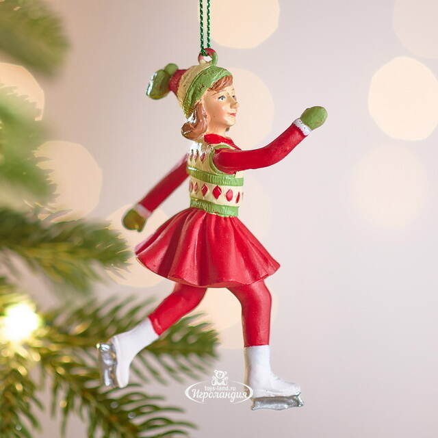 Елочная игрушка Девушка Летиция на коньках 10 см Winter Deco