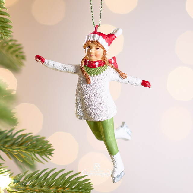 Елочная игрушка Девушка Лукреция на коньках 10 см Winter Deco