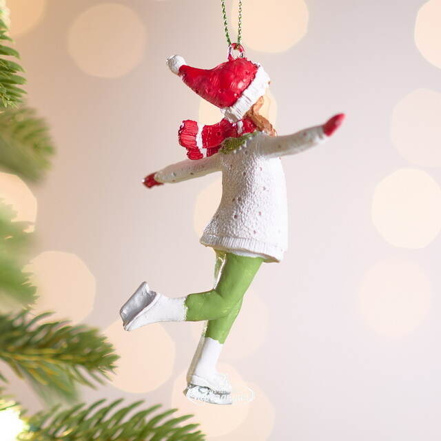 Елочная игрушка Девушка Лукреция на коньках 10 см Winter Deco