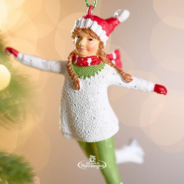 Елочная игрушка Девушка Лукреция на коньках 10 см Winter Deco