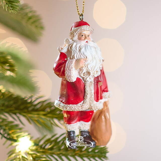 Елочная игрушка Санта Клаус с подарками - Brusasco 9 см Winter Deco