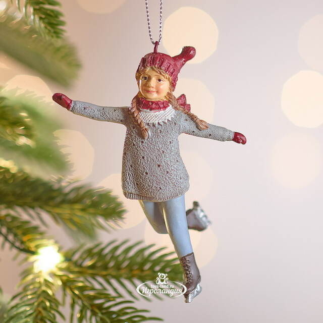 Елочная игрушка Девушка Силвана на коньках 10 см Winter Deco