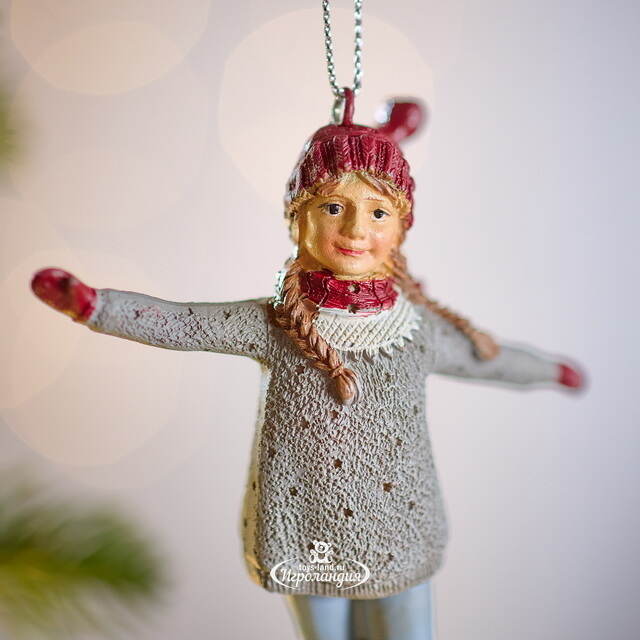 Елочная игрушка Девушка Силвана на коньках 10 см Winter Deco