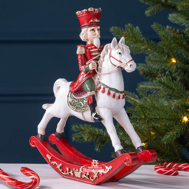 Декоративная фигурка Щелкунчик Гофмана на лошадке-качалке 25 см Winter Deco