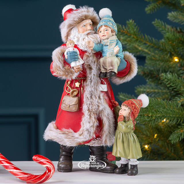 Фигурка Дед Мороз с Каем и Гердой - Merry Christmas 23 см Winter Deco