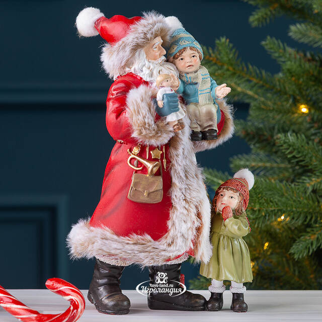 Фигурка Дед Мороз с Каем и Гердой - Merry Christmas 23 см Winter Deco