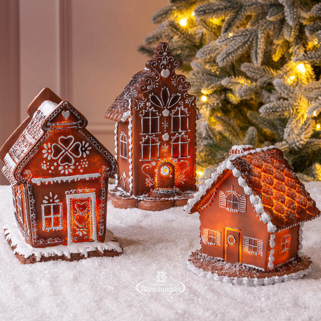 Пряничный Домик с подсветкой Ginger Wonders 20 см Winter Deco