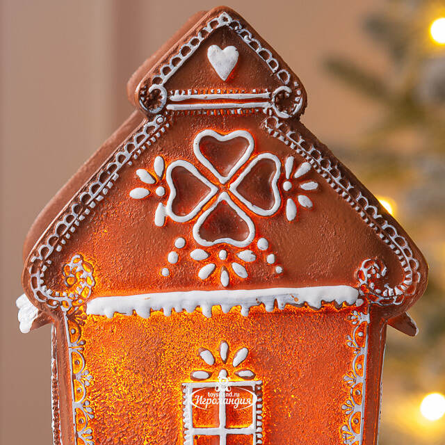 Пряничный Домик с подсветкой Ginger Wonders 17 см Winter Deco