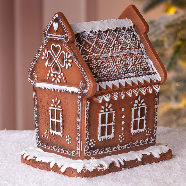 Пряничный Домик с подсветкой Ginger Wonders 17 см Winter Deco