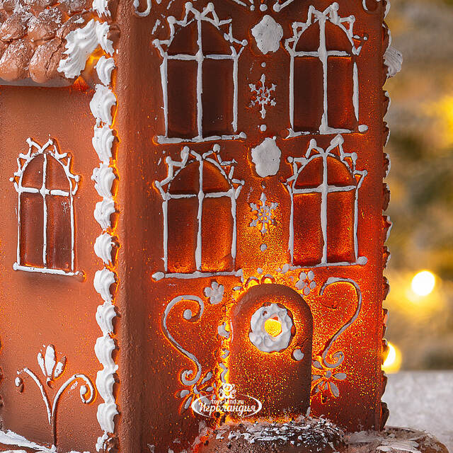 Пряничный Домик с подсветкой Ginger Wonders 20 см Winter Deco