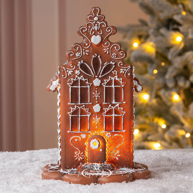 Пряничный Домик с подсветкой Ginger Wonders 20 см Winter Deco