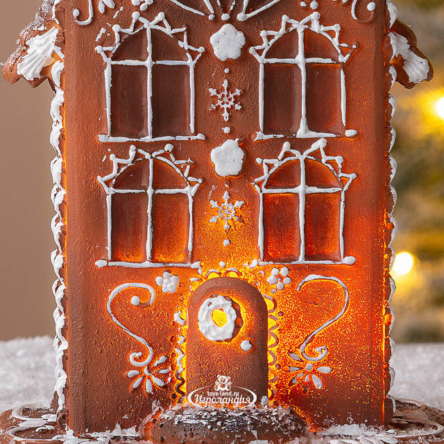 Пряничный Домик с подсветкой Ginger Wonders 20 см Winter Deco