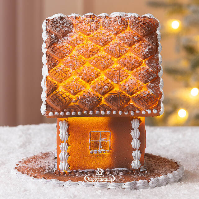 Пряничный Домик с подсветкой Ginger Wonders 13 см Winter Deco