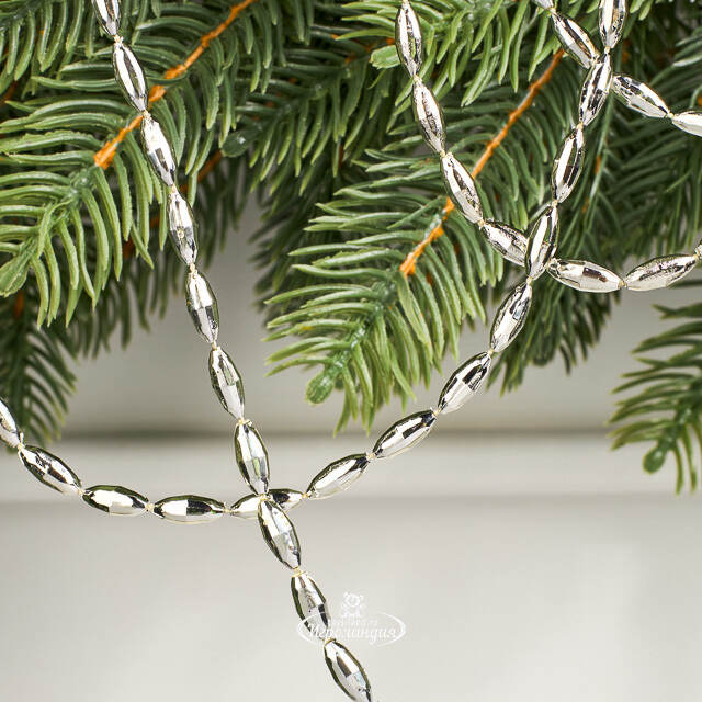 Бусы на елку Radiance 270 см серебряные, пластиковые Winter Deco