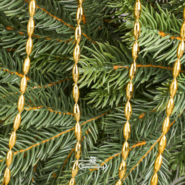 Бусы на елку Radiance 270 см золотые, пластиковые Winter Deco