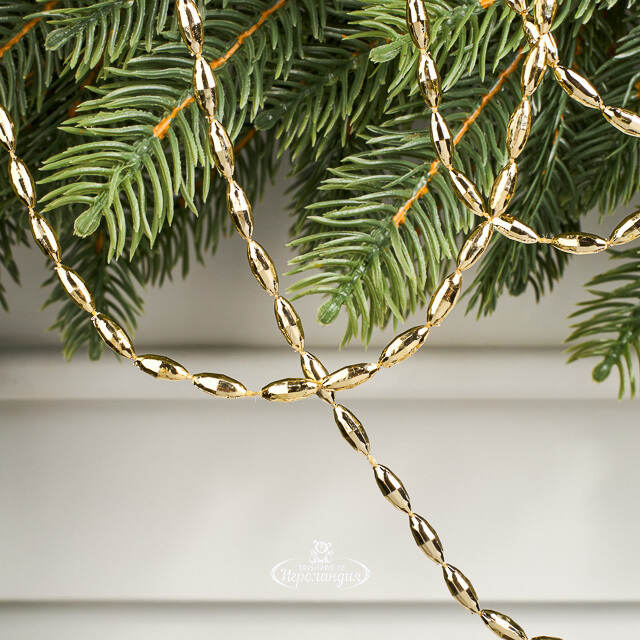 Бусы на елку Radiance 270 см светло-золотые, пластиковые Winter Deco