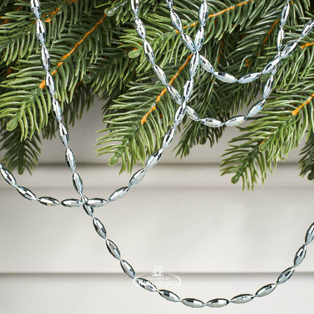 Бусы на елку Radiance 270 см голубые, пластиковые Winter Deco