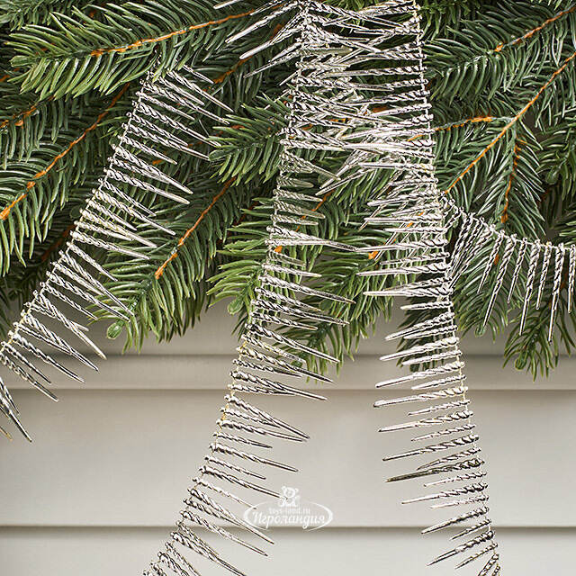 Бусы на елку Vintage Fringe - Silver 270 см, пластиковые Winter Deco